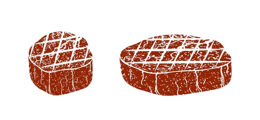 Steak logo. Isolated steak on white background. BBQ