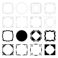 set of retro vintage frame  logo design vector template