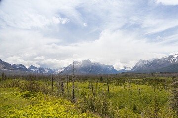 Glacier National Park, snow-capped mountain range, Montana, USA
