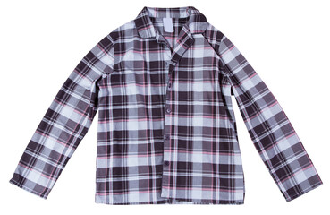 Women's plaid pajama shirt isolated - sleepwear close up