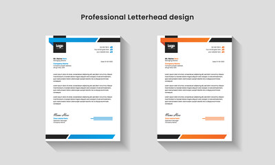 professional modern creative abstract clean colorful letterhead design template