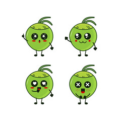 Illustration vector graphic of cute smilling Coconuts Good For Drink Product.etc