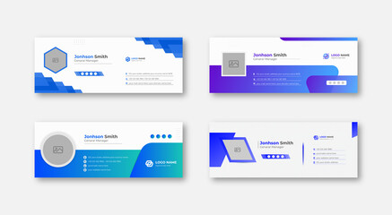 Modern Email signature template design, email signature, personal social media cover template different style