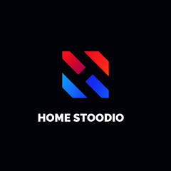 Obraz premium Home Stoorio - Minimalist logo It is an H letter negative space logo. It can use any kind of company, name start from H.