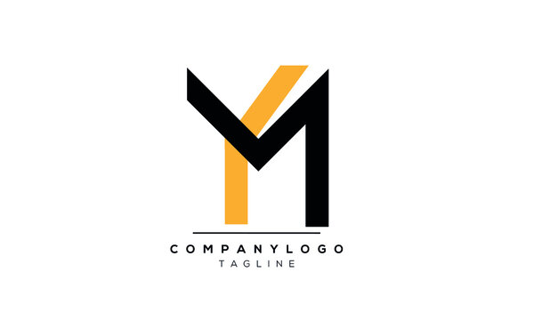 Abstract Letter Initial YM MY Vector Logo Design Template