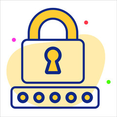 password flat line modern illustration 