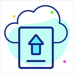 date cloud flat line modern illustration 