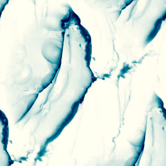 Alcohol blue ink seamless background. Flow liquid