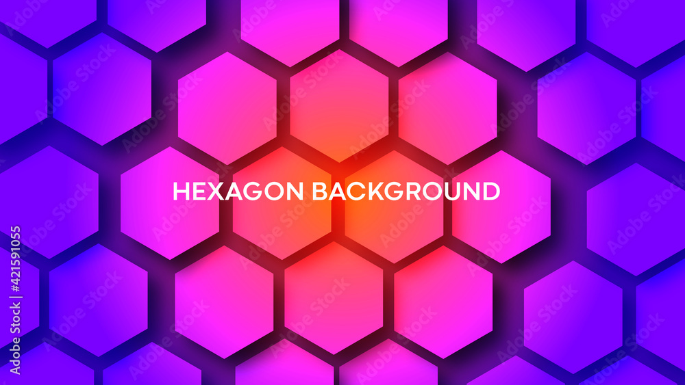 Poster polygon pattern with colorful gradient abstract texture background template . hexagon background .