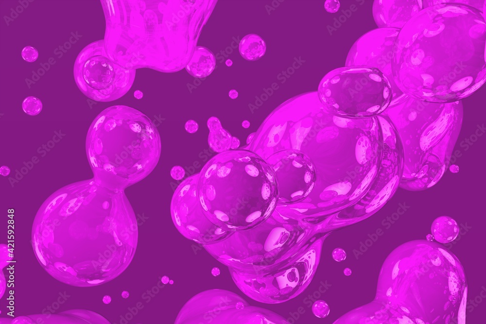 Poster creative soft focus pink soap shining slime abstract gradient background 3d illustration - backgroun