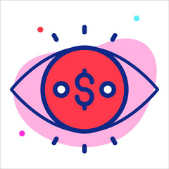 vision money flat line modern illustration 