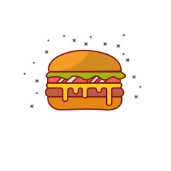 Burger vector, Soda and French Fries Combo. Fast Food Logo. Cafe and Restaurant Menu