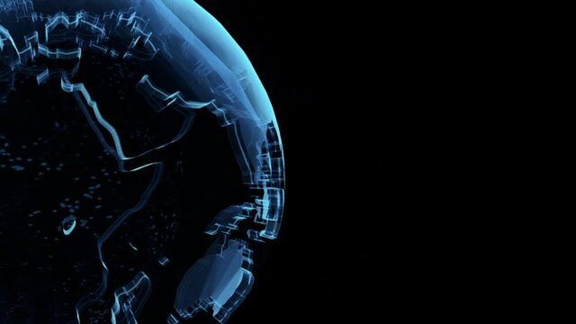 Digital earth rotating,Concept 3d animation social future technology abstract business scientific global network, broadcasting background. Great textless background