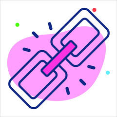 web link flat line modern illustration