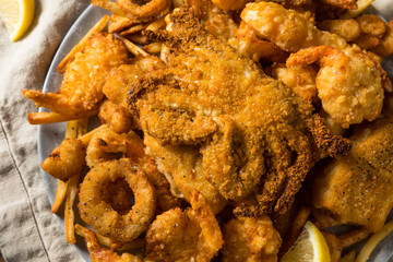 Homemade Deep Fried Seafood Platter