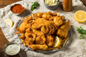 Homemade Deep Fried Seafood Platter