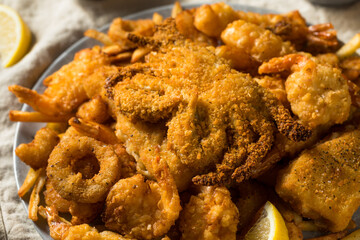 Homemade Deep Fried Seafood Platter