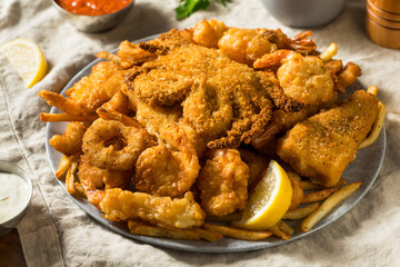 Homemade Deep Fried Seafood Platter