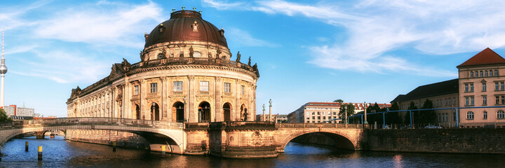 Museum island in Berlin on river Spree with clouds