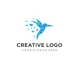 logo design hummingbird technology vector