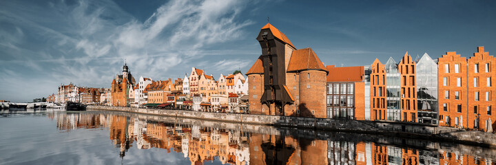 Cityscape of Gdansk, view across the river