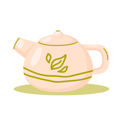 Ceramic teapot, kettle. Tea. Vector illustration, clip-art