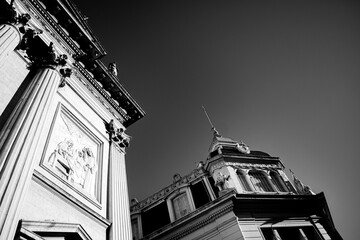 black and white architecture
