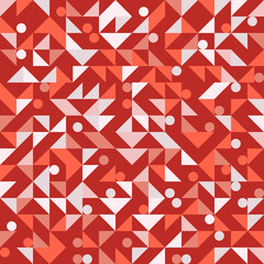 Flamingo Abstract Pattern. Circles Triangles Pink Flamingo Pattern.