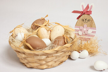 easter eggs in basket