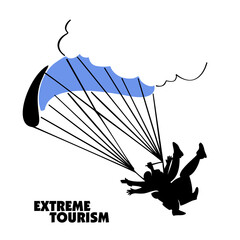 Extreme tourism. Extreme sport. Logo design. skydiving with an instructor