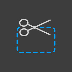 Coupon cutting vector flat icon. E-commerce sign