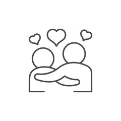 Couple in love line outline icon