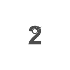 Number 2 logo icon with wrench design vector