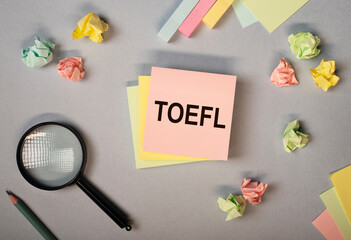 TOEFL word acronym, english exam or test