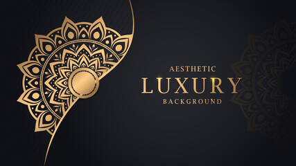 Luxury mandala background with gold and black ornamental. Decorative mandala for print, cover, brochure, flyer, poster, banner