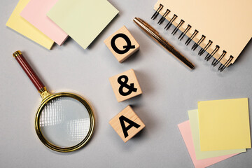 QA and Q concept of questions and answers in business and education