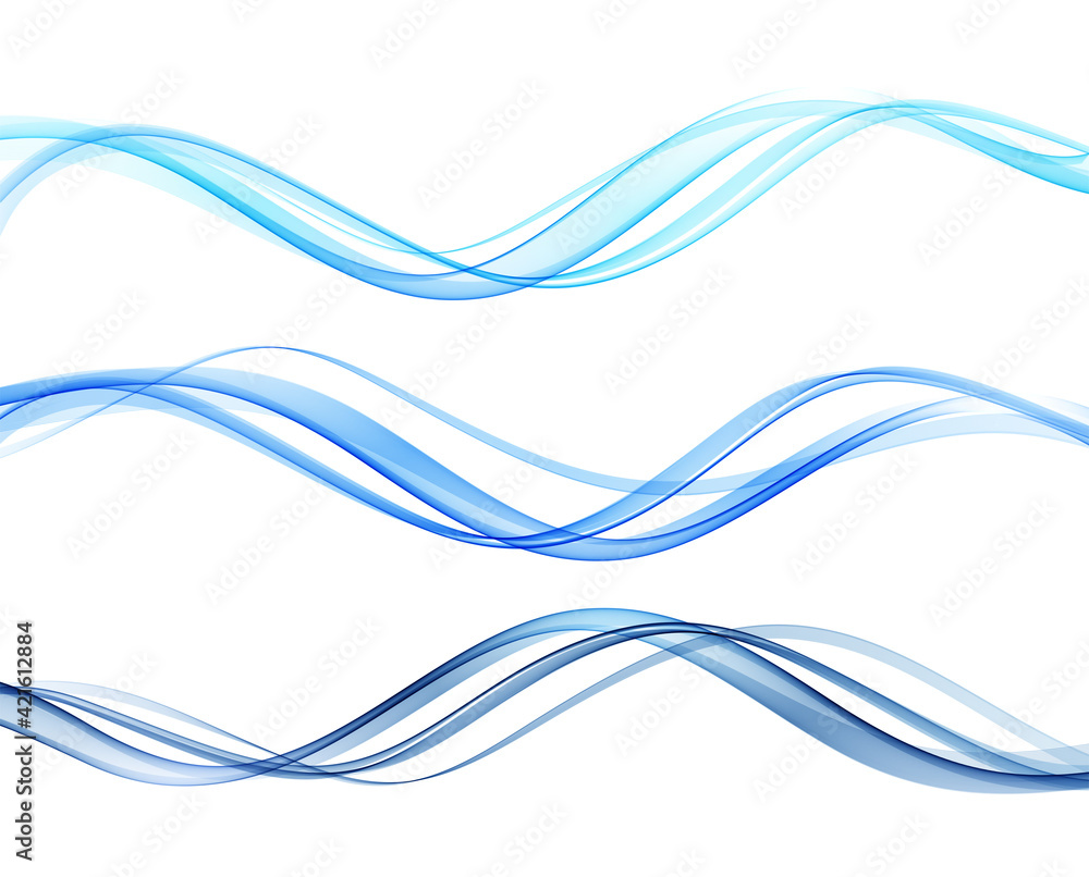 Poster vector blue color abstract wave design element