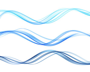 Vector blue color abstract wave design element