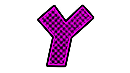 Obraz premium Comic cartoon letter, font alphabet, purple lilac color funny design element, isolated on white