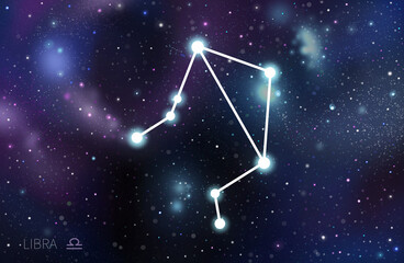 Libra constellation in night sky © Volha
