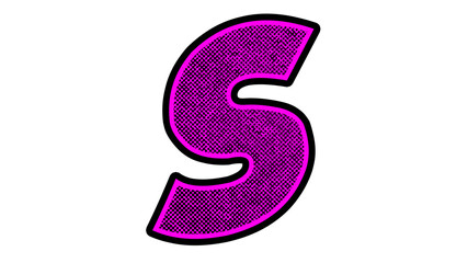 Comic cartoon letter, font alphabet, purple lilac color funny design element, isolated on white