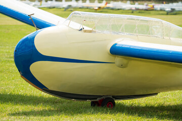 A historic glider waiting for the next flight
