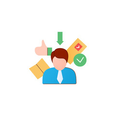 Fototapeta na wymiar Election candidate flat icon. Politician. Elected applicant. Choice, vote concept. Democracy. Parliamentary or presidential elections. 3d vector illustration
