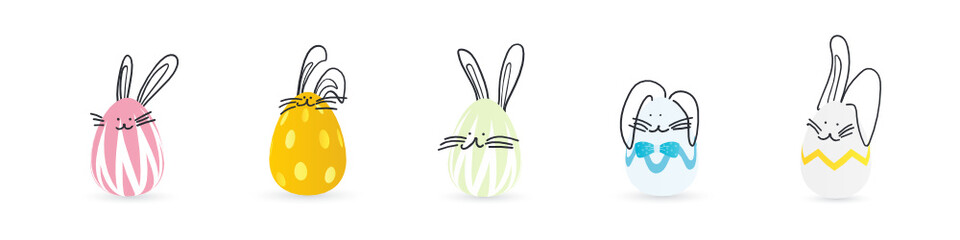 Easter eggs and rabbit vector background