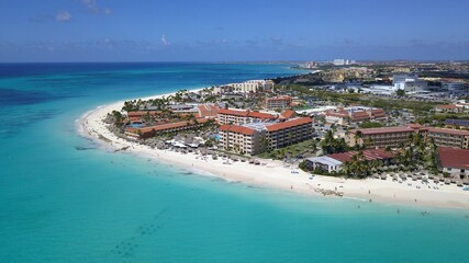 Beach in Aruba drone perspektive