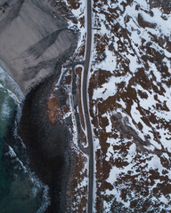 Lofoten Norway Aerial Photography of Mountains and the Beach
