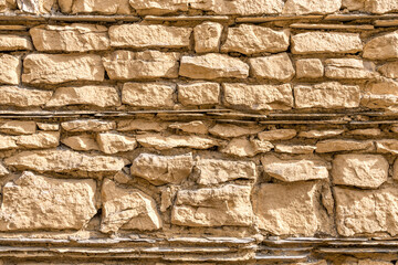 Textures d'un mur en pierre jaune