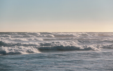 beautiful view of the sea waves from the shore
