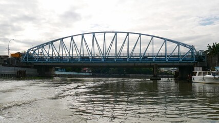 Manila, Philippines- March 2016: Bridge over Pasig River, Philippines.