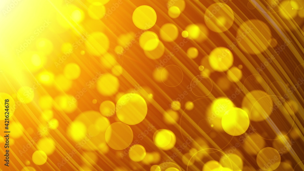 Aufkleber abstract background with many of gold transparent particles and lights. computer generated 3d render